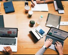 Business people working on a laptop